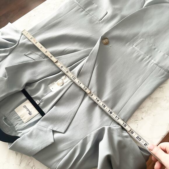 Madewell Larsen Drapeweave Single
Button Tailored Jacket Blazer Overcast Blue XS - Picture 4 of 12